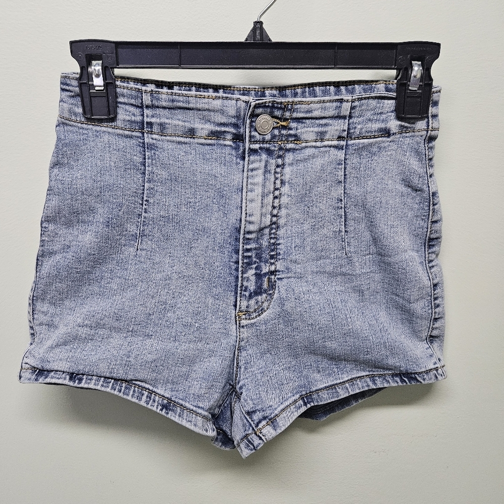 Wild Fable Denim Short Light Wash No Pockets High Rise Zip Stretch Sz 4